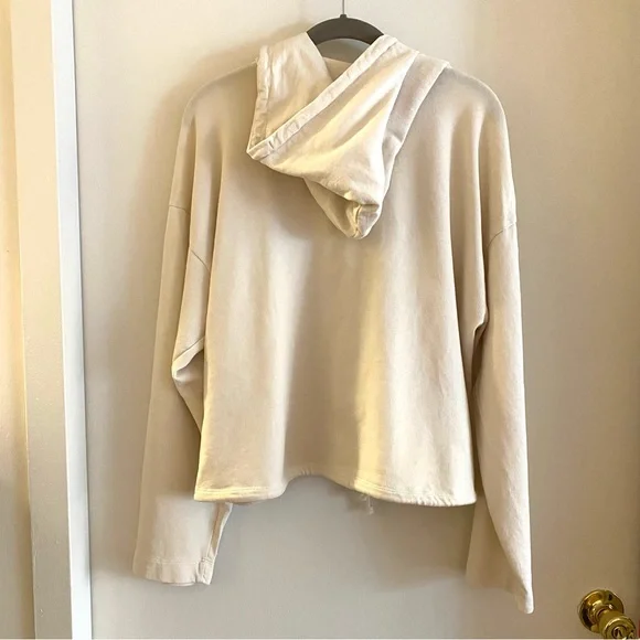 J Crew M size cream color sweatshirt with hood. - Picture 5 of 7